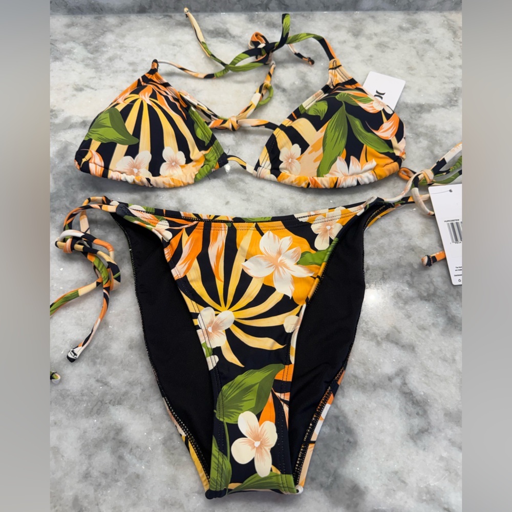 Hurley Tropical Bikini Set BNWT Hawaiian Floral Swim Suit L